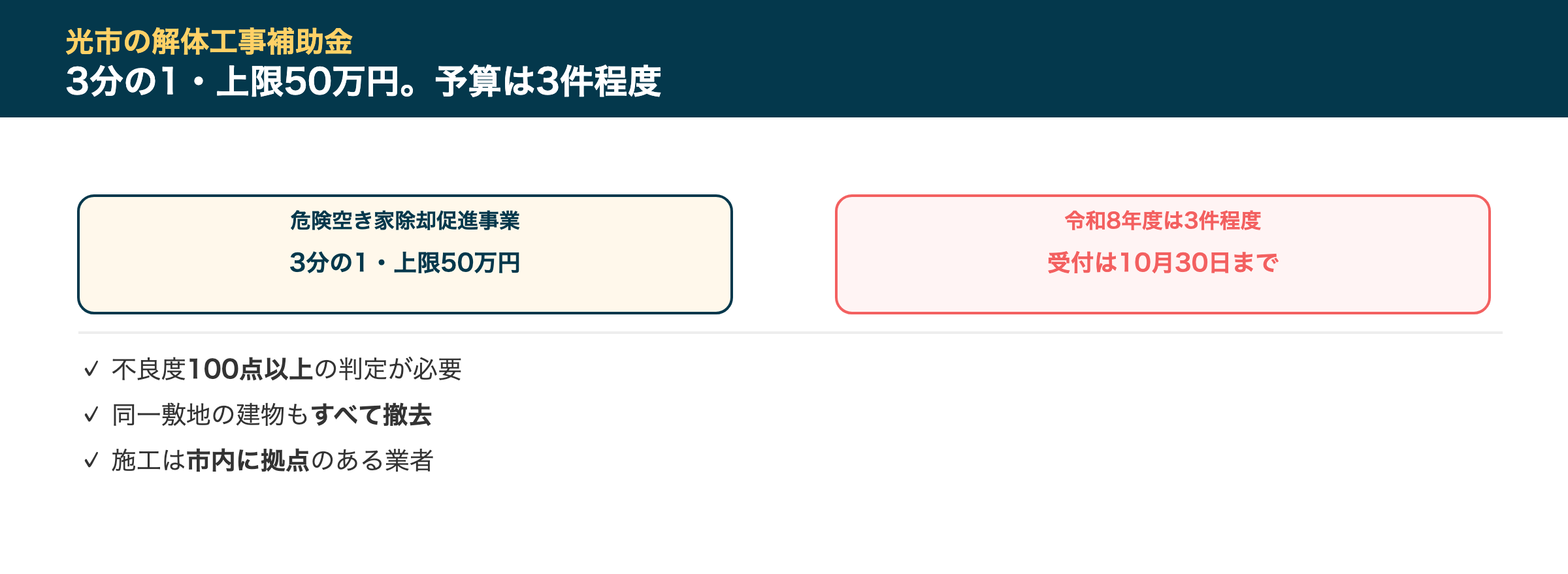 光市の解体工事補助金