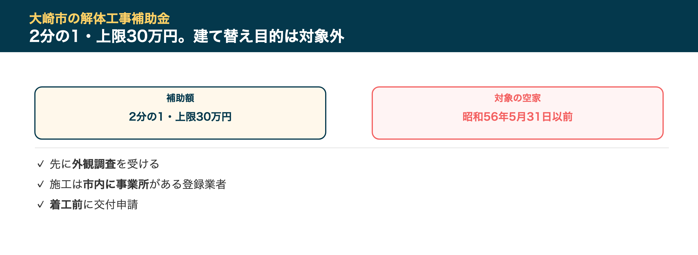 大崎市の解体工事補助金