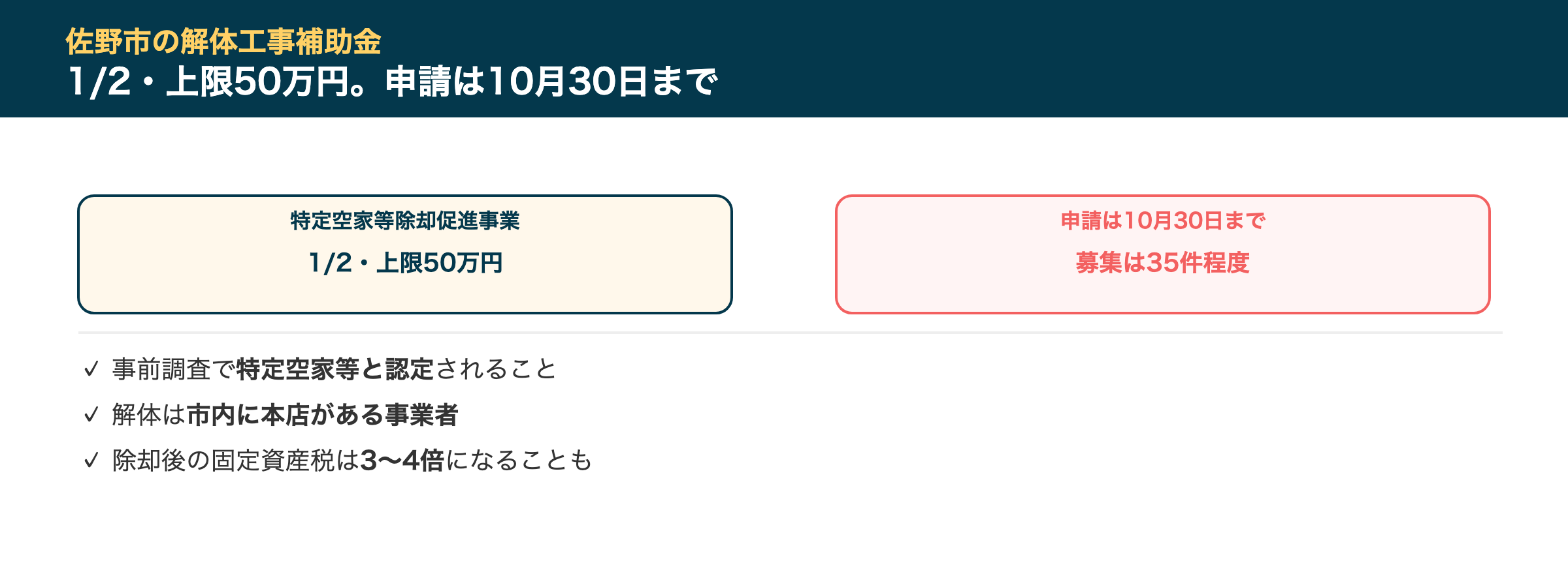 佐野市の解体工事補助金